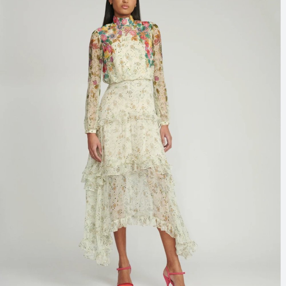 SALONI 	Jolie C Dress In Dandelion Field Print